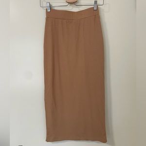 Haus of Damas Knit Bodycon Midi Skirt with Side Slit